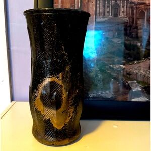 Black and Gold Vase,, hand made painting
